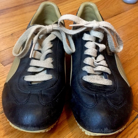 PUMA Tahara Women’s Leather Sneakers, US Size 6/EU 36, Black/Tan, Gently Used - Picture 5 of 8